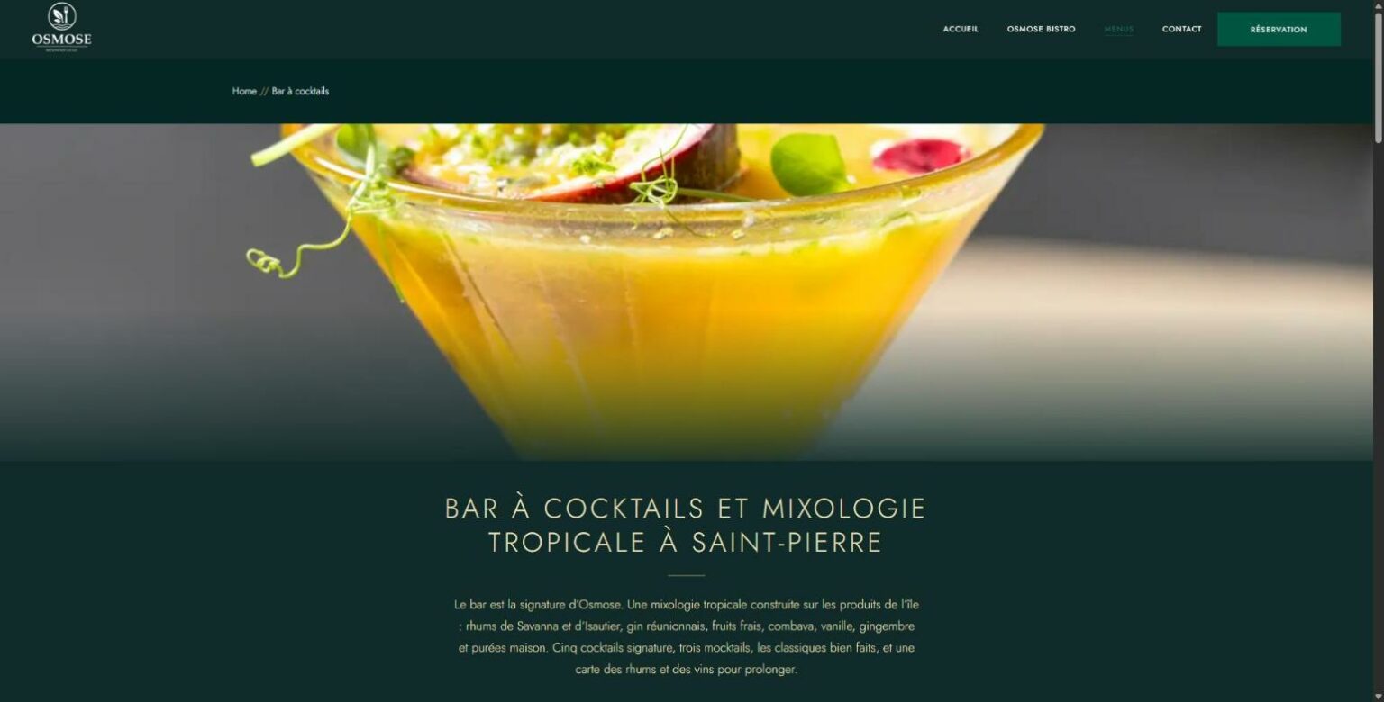 Création Site Web – Osmose Bistro — photo 3 — REDSHOT